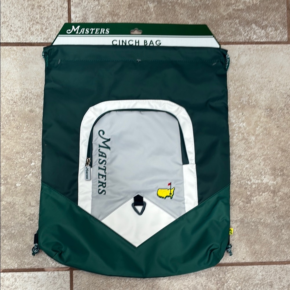 Masters Green and Gray Cinch Bag